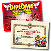 cadeau personnalisé Diplome Humoristique