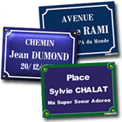 cadeau personnalisé Plaques de Rue